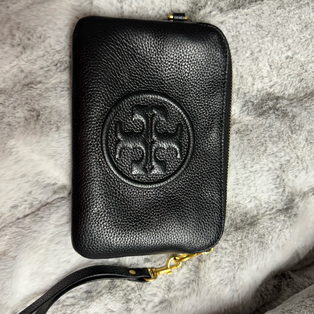 Tory Burch Black Leather Wristlet